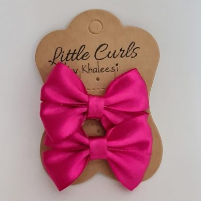 2.5 inch Handmade Pink Bows (Twin Pack)