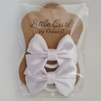 2.5 inch Handmade White Bows (Twin Pack)
