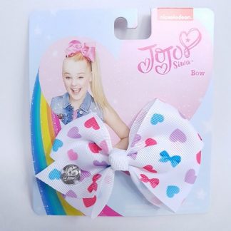 3.5 inch White JoJo Bow with Love Hearts