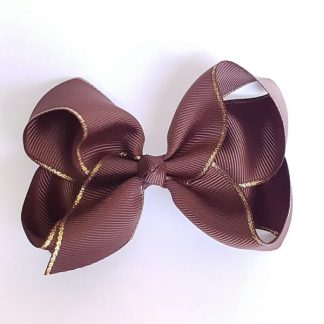 4 inch Brown Bow with Gold Trim