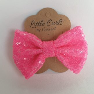 4 inch Hot Pink Sequin Bow