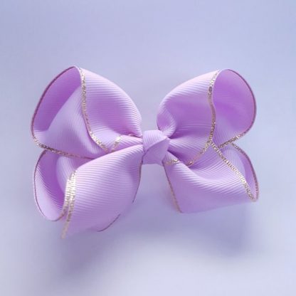 4 inch Violet Bow with Gold Trim