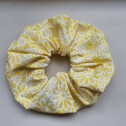 Handmade Yellow Floral Scrunchie