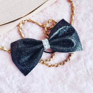 5.5 inch Glam Sparkly Black Bow